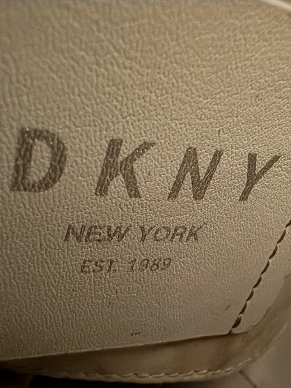 DKNY Taupe Leather Hobo Bag